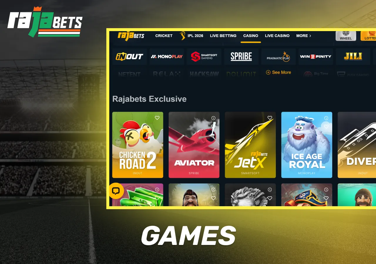 Rajabets casino game